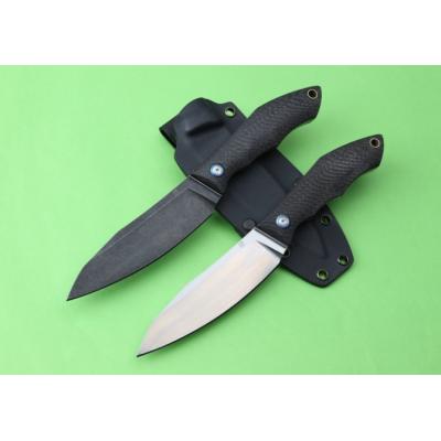 Bear head carbon fiber handle D2 steel fixed knife