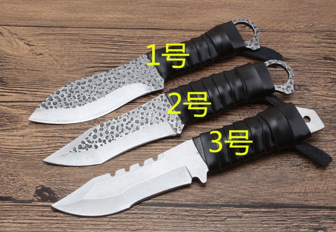 One-piece steel forged small hunting knife (k sheath)