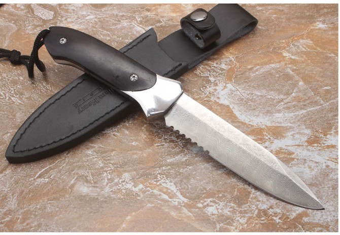 Henry-laser pattern handmade straight knife