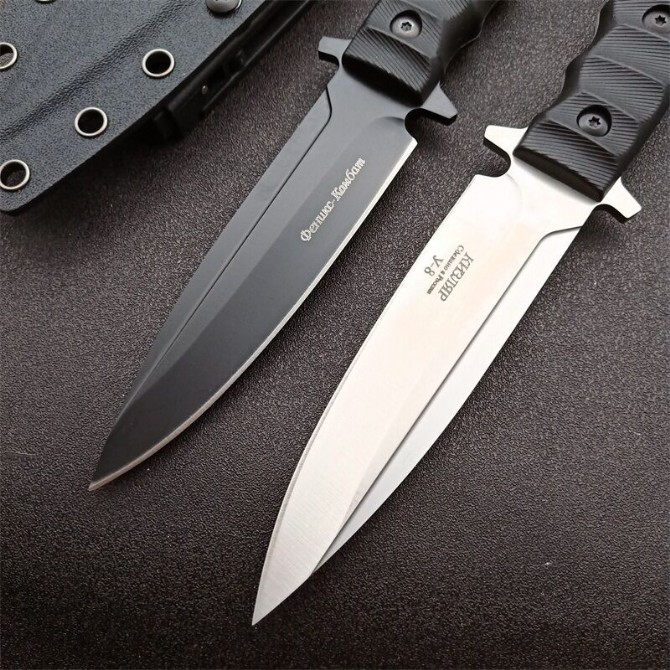 Small Russian-Black Phoenix tactical knife (sanded version and black titanium version)