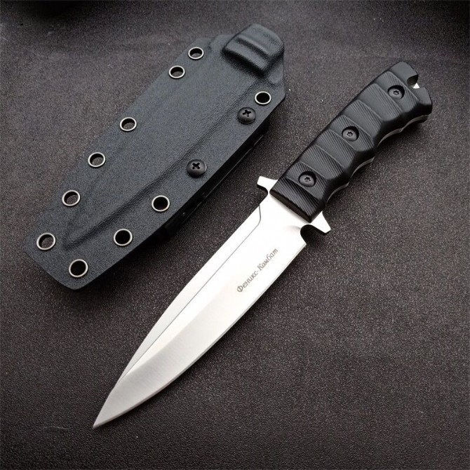 Small Russian-Black Phoenix tactical knife (sanded version and black titanium version)