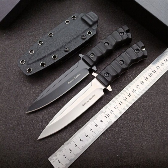 Small Russian-Black Phoenix tactical knife (sanded version and black titanium version)