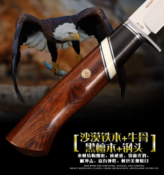 Russian high-end customized imported styles: M390 and Malaysian powder steel [Flying Eagle M390 fixed knife]