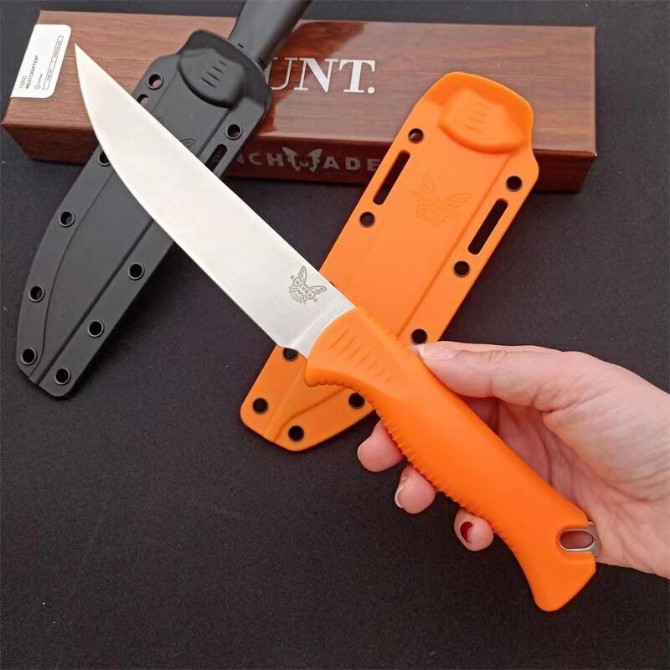 New Butterfly Benchmade 15500 Meatcrafter Hunting Survival Knife (Black and Orange)