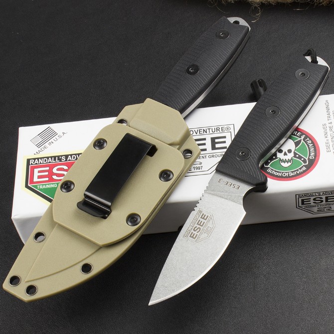 OEM version American ESEE-3 Rowen tactical small fixed knife