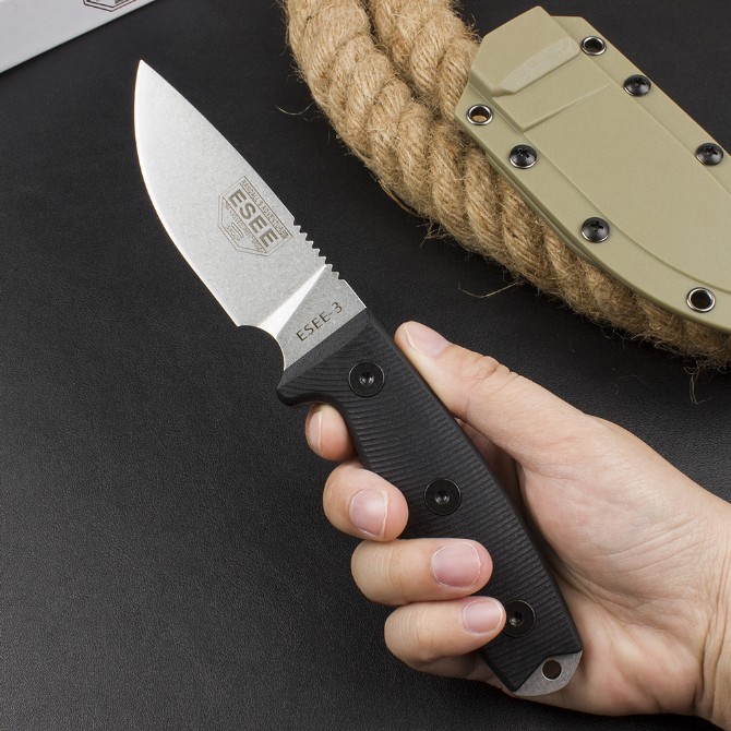 OEM version American ESEE-3 Rowen tactical small fixed knife