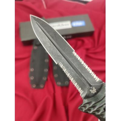 [Butterfly Tyrant] Premium butterfly CPM-D2 high-speed steel hunting knife with toothed tactical double edge,