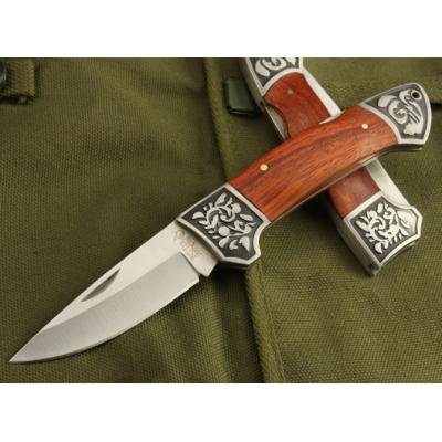 Thumb—Double-flower folding knife mahogany (0065)