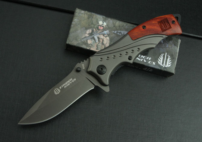 Mick—B46 folding knife titanium version and mirror finish