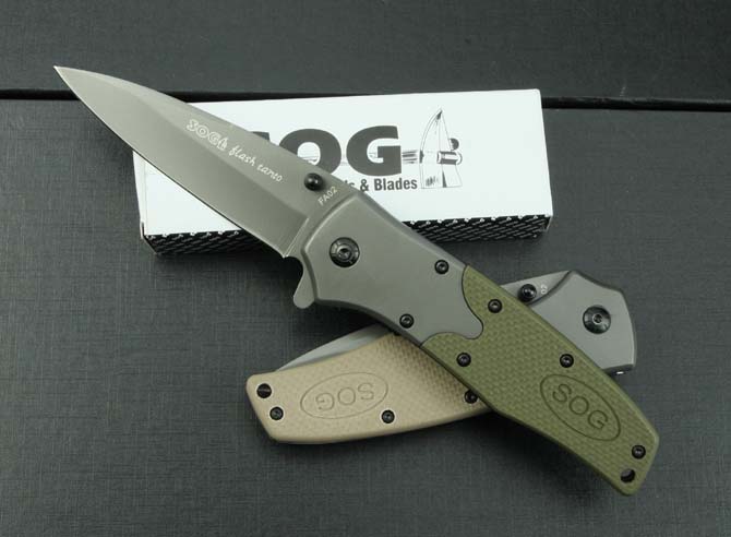 SOG-FA02 folding knife (military green and desert color handle)