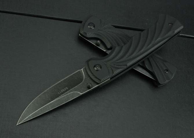 KT-037 black G10 folding knife