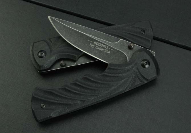 KT-037 black G10 folding knife