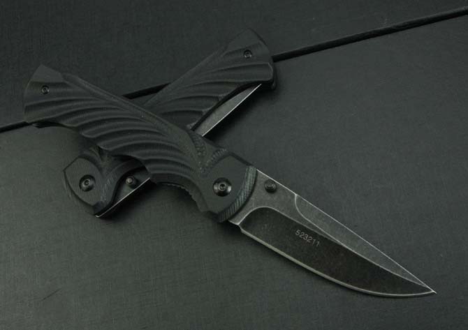 KT-037 black G10 folding knife