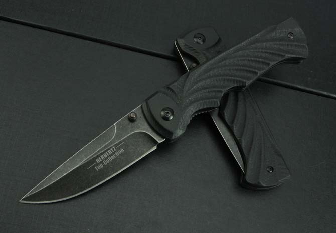 KT-037 black G10 folding knife