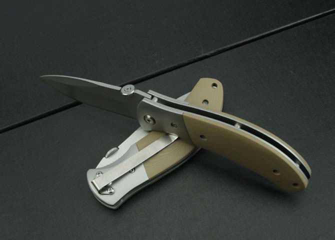 KT-038 desert color G10 handle folding knife