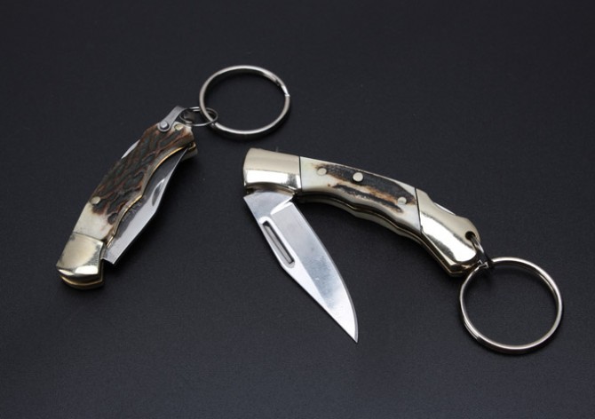 Slim Antler Handle - Mini Keychain Knife (Large)