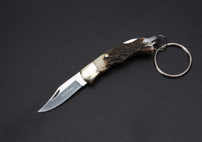 Slim Antler Handle - Mini Keychain Knife (Small)