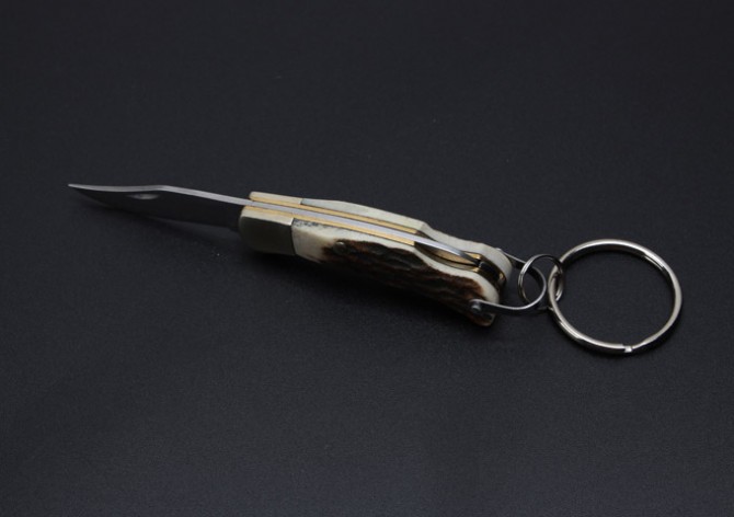 Slim Antler Handle - Mini Keychain Knife (Small)