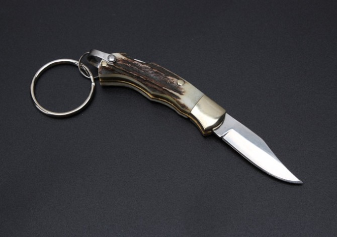 Slim Antler Handle - Mini Keychain Knife (Small)