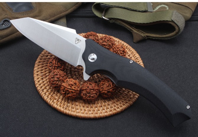 Snake head bearing quick opening folding knife (G10 handle)