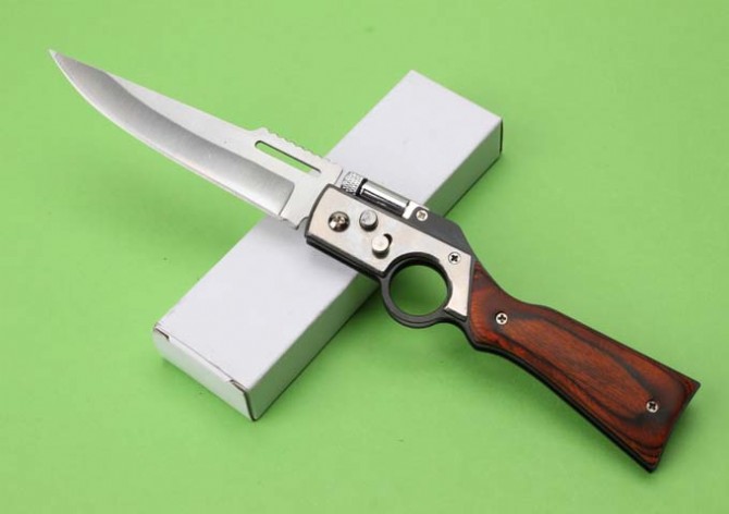 AK47 gun type jumping knife