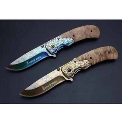 Browning-Embossed Shadowwood Quick Opening Folding Knife