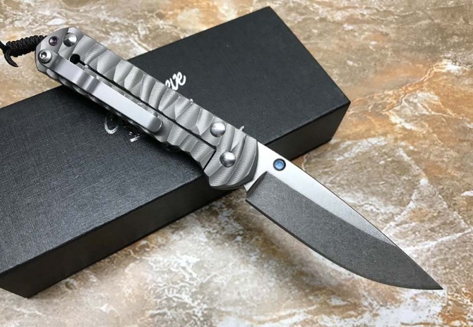 Krisif-Xiaosha-titanium handle folding knife (wavy pattern)