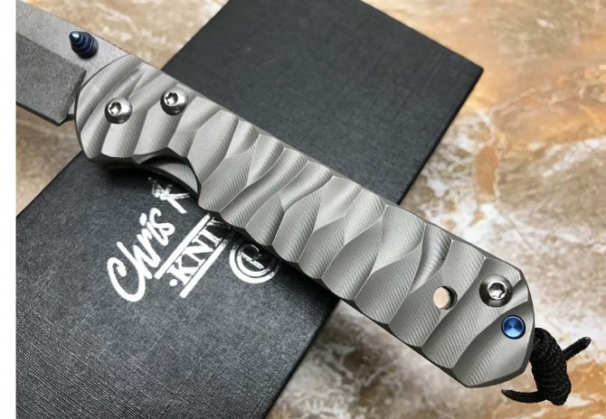 Krisif-Xiaosha-titanium handle folding knife (wavy pattern)