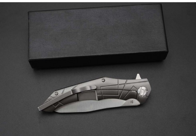 Asymmetrical bearing quick-opening folding knife (D2 steel)