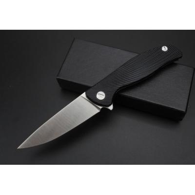 Bear head second generation folding knife (steel handle + G10) black handle