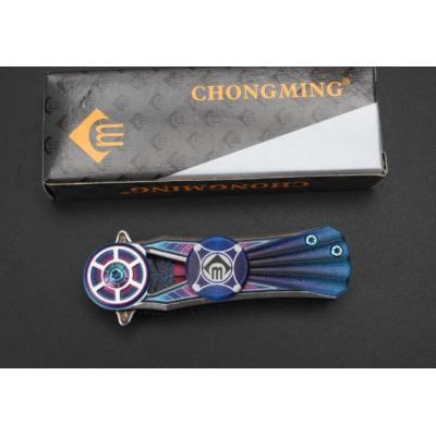 Foreign trade color titanium gyro folding knife