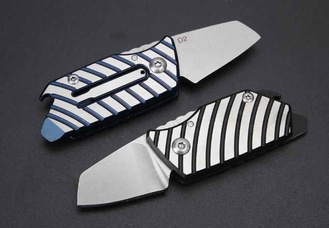 Small Zebra Keychain Knife with Titanium Handle