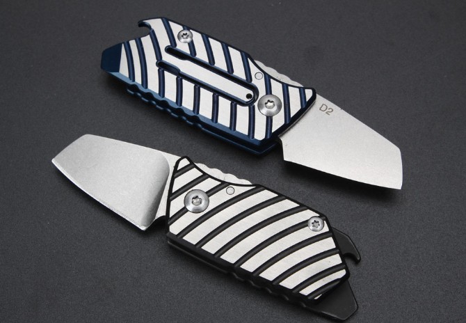 Small Zebra Keychain Knife with Titanium Handle