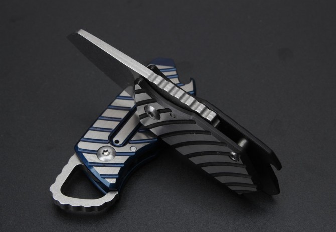 Small Zebra Keychain Knife with Titanium Handle