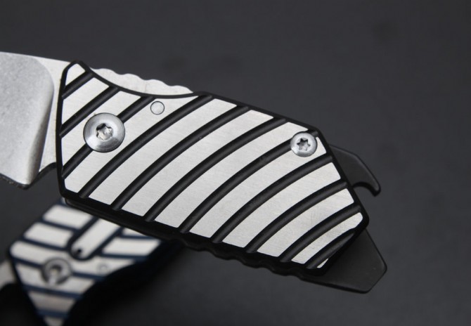 Small Zebra Keychain Knife with Titanium Handle