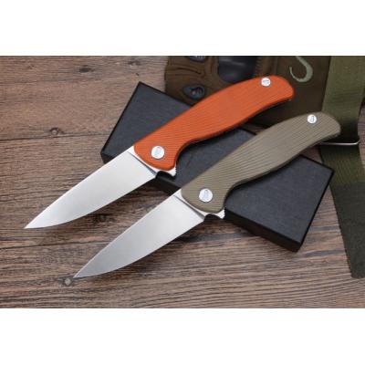 Bear head second generation folding knife (steel handle + G10)