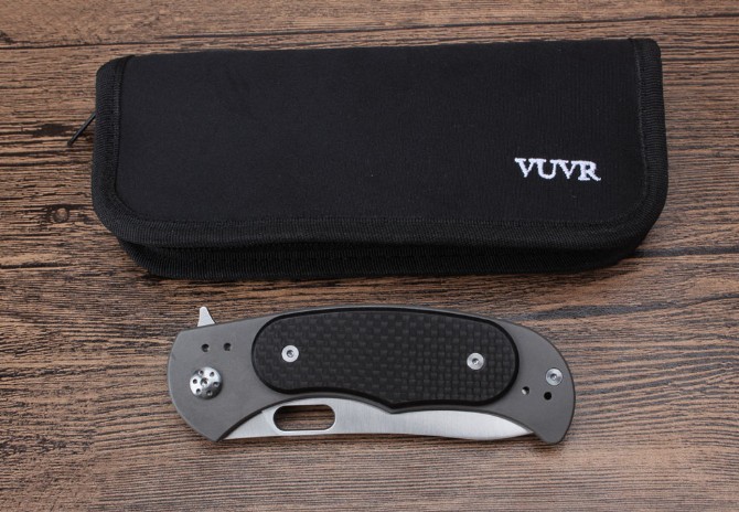 VUCR quick opening folding knife (titanium handle carbon fiber)