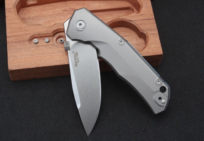 Steel Lion titanium alloy folding knife (packaged in wooden box with disassembly and assembly tools)