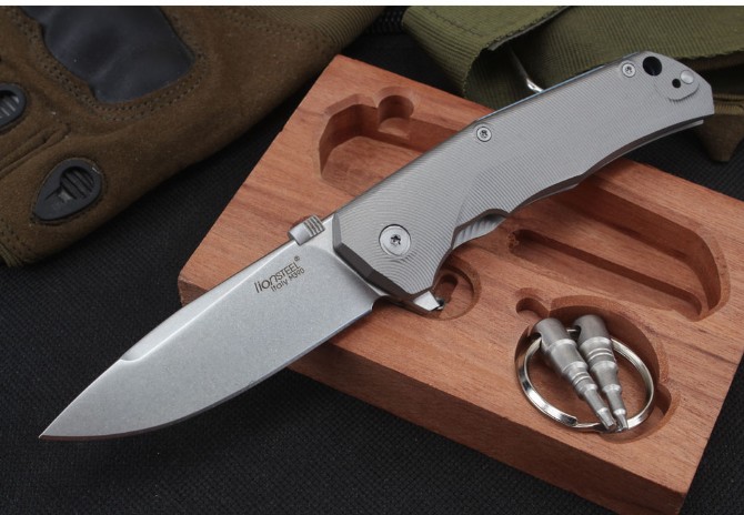 Steel Lion titanium alloy folding knife (packaged in wooden box with disassembly and assembly tools)