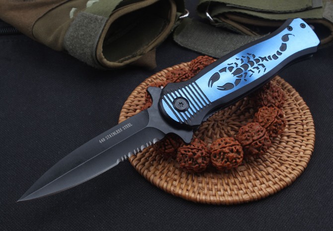 Black Scorpion-Quick Opening Folding Knife