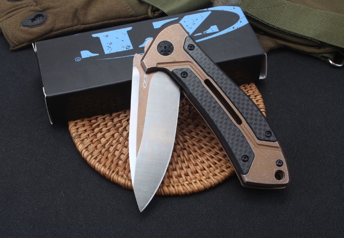 ZT0801 steel + carbon fiber folding knife