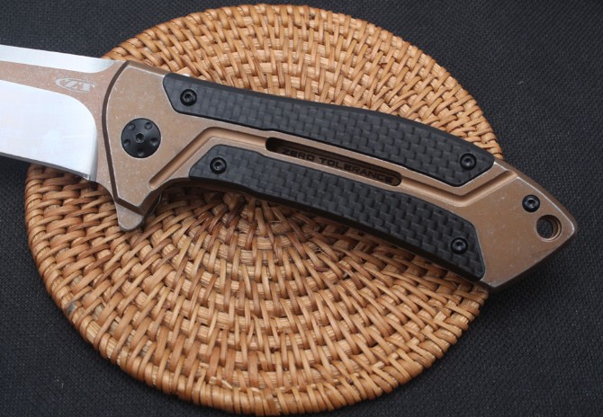 ZT0801 steel + carbon fiber folding knife