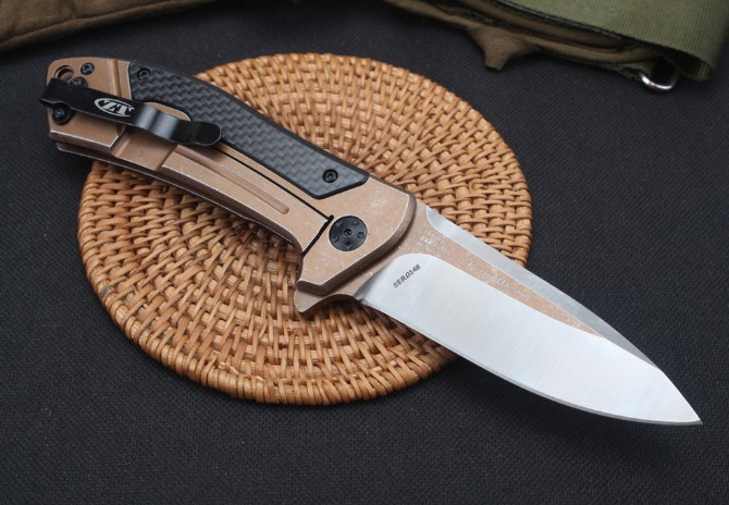 ZT0801 steel + carbon fiber folding knife