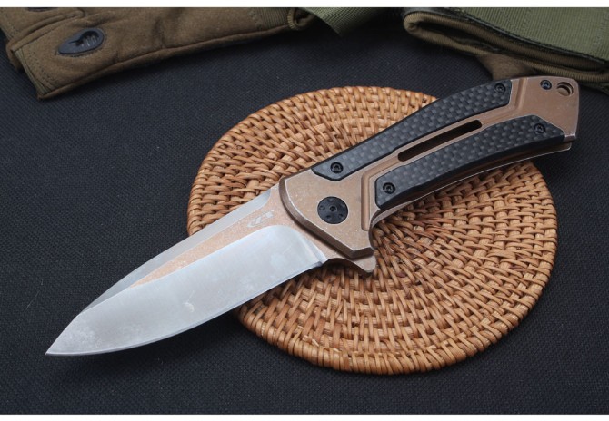 ZT0801 steel + carbon fiber folding knife