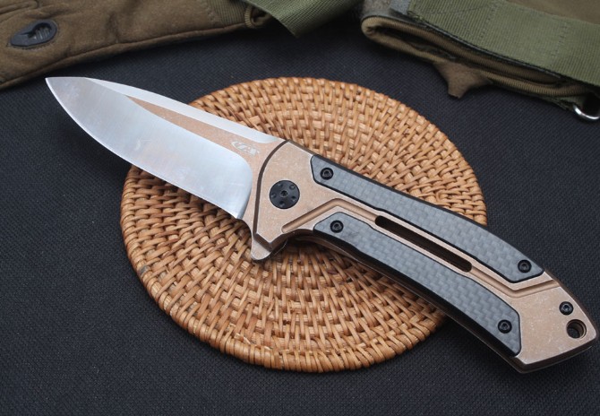 ZT0801 steel + carbon fiber folding knife