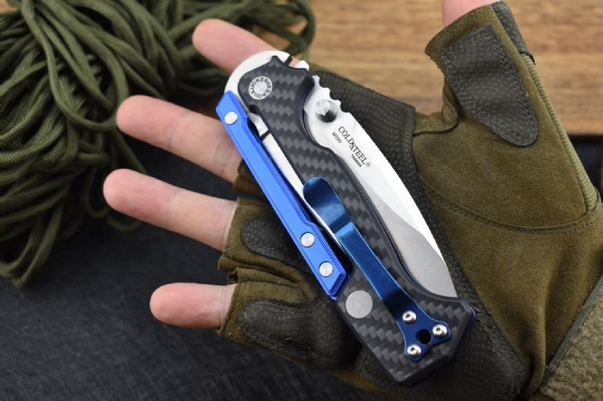 Customized version of M390 powder steel cold steel AD-15 tactical folding knife (carbon fiber handle)