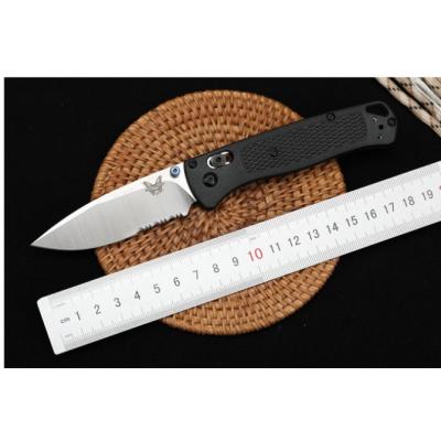 New version of butterfly 535 folding knife (black handle and half teeth)