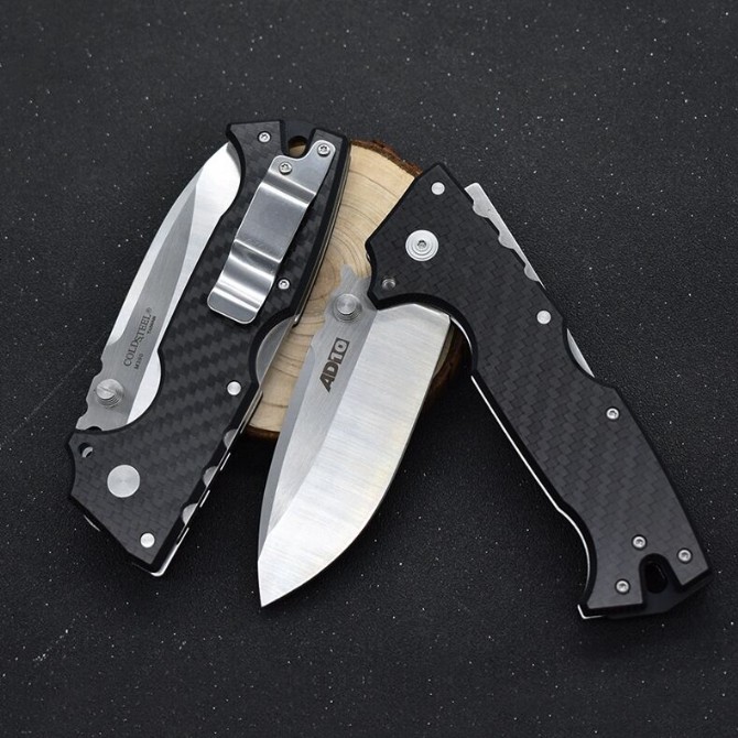 M390 Steel Cold Steel AD-10 Tactical Folding Knife (Carbon Fiber Handle)