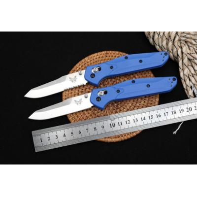 Butterfly 940 folding knife (blue handle, half teeth - full blade)