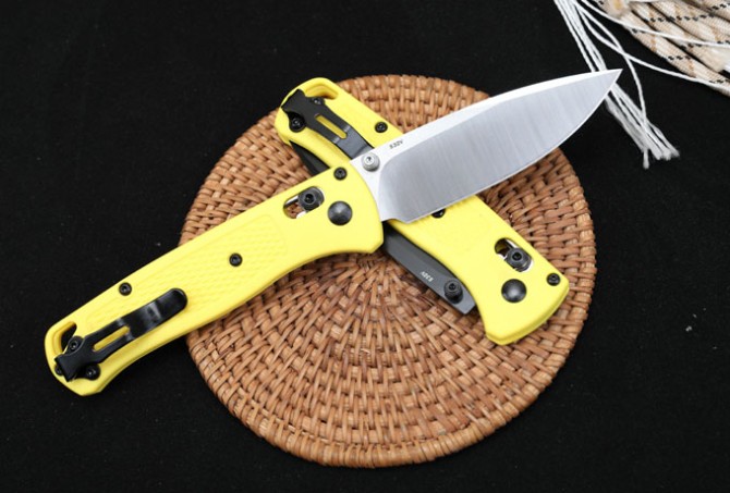 New version of butterfly 535 folding knife (yellow handle)